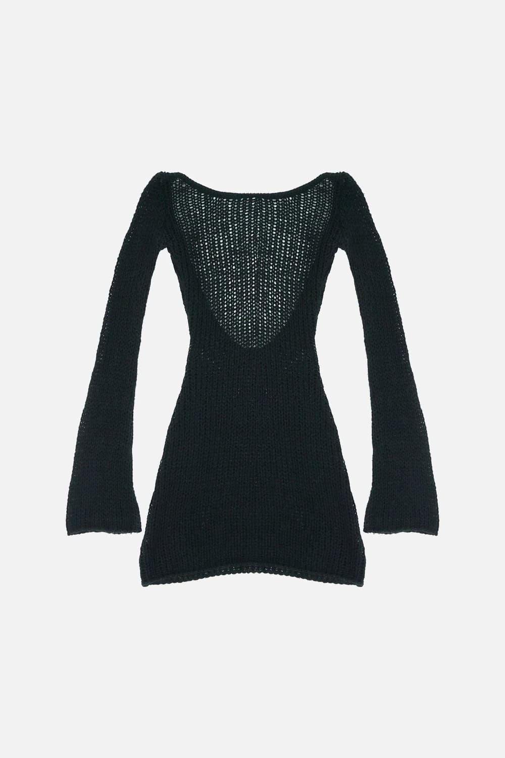 Sachraga 백리스 니트 드레스 블랙 사이즈 2 상품이미지4