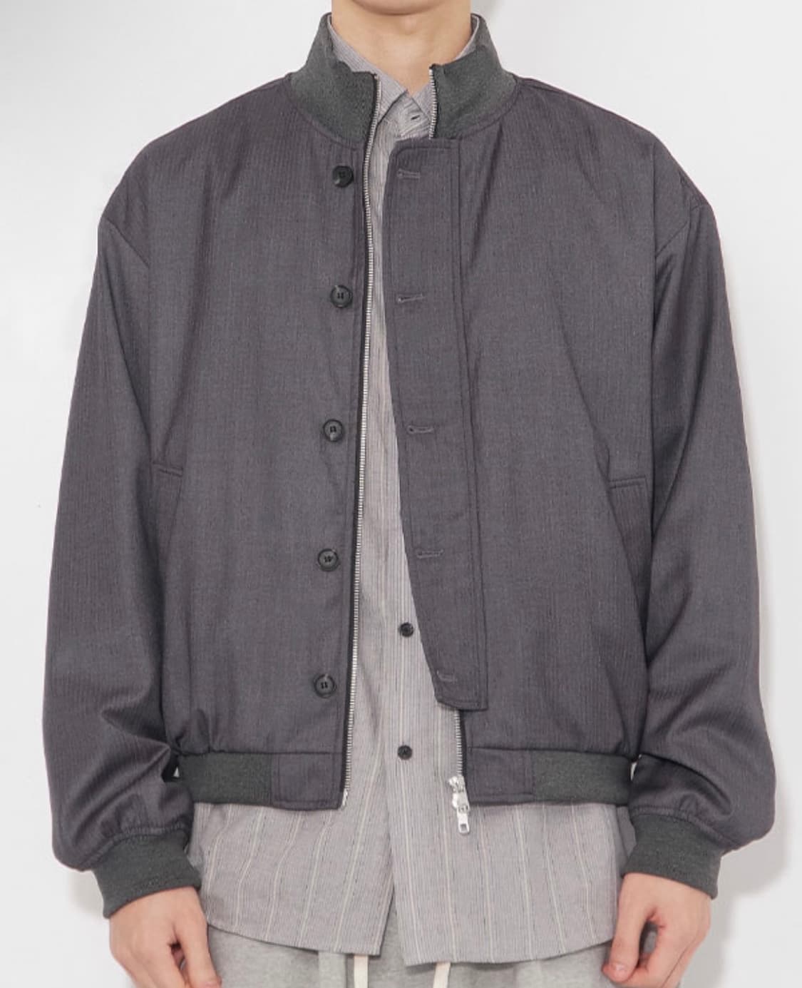 차콜 스트라이프 블루종  상품이미지1