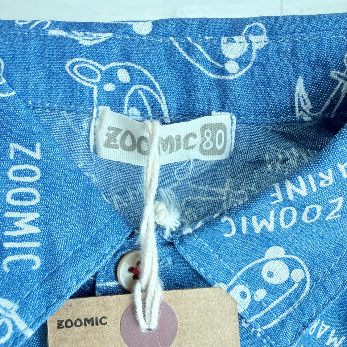 [새상품] ZOOMIC 키즈 반팔 블루 남방 80 상품이미지3