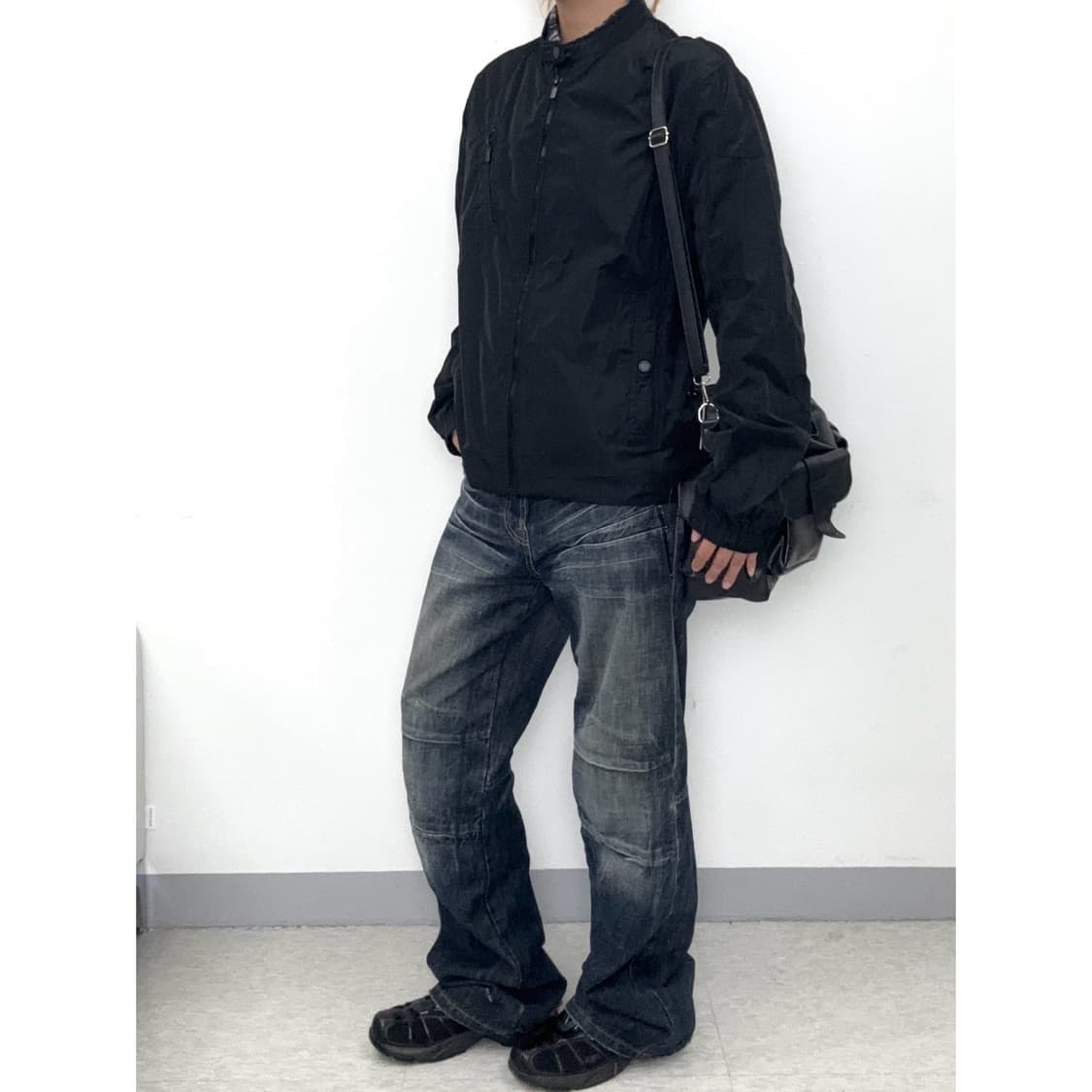 빈티지 블랙 봄버 자켓 상품이미지4