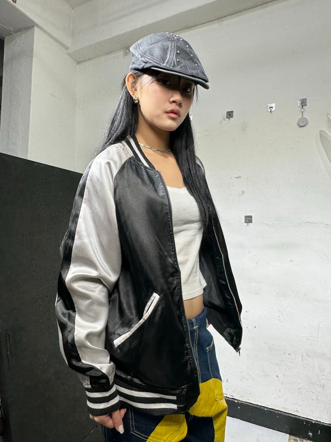 Jpn 일본빈티지 오리엔탈 모 블랙 스카잔 자켓 상품이미지4