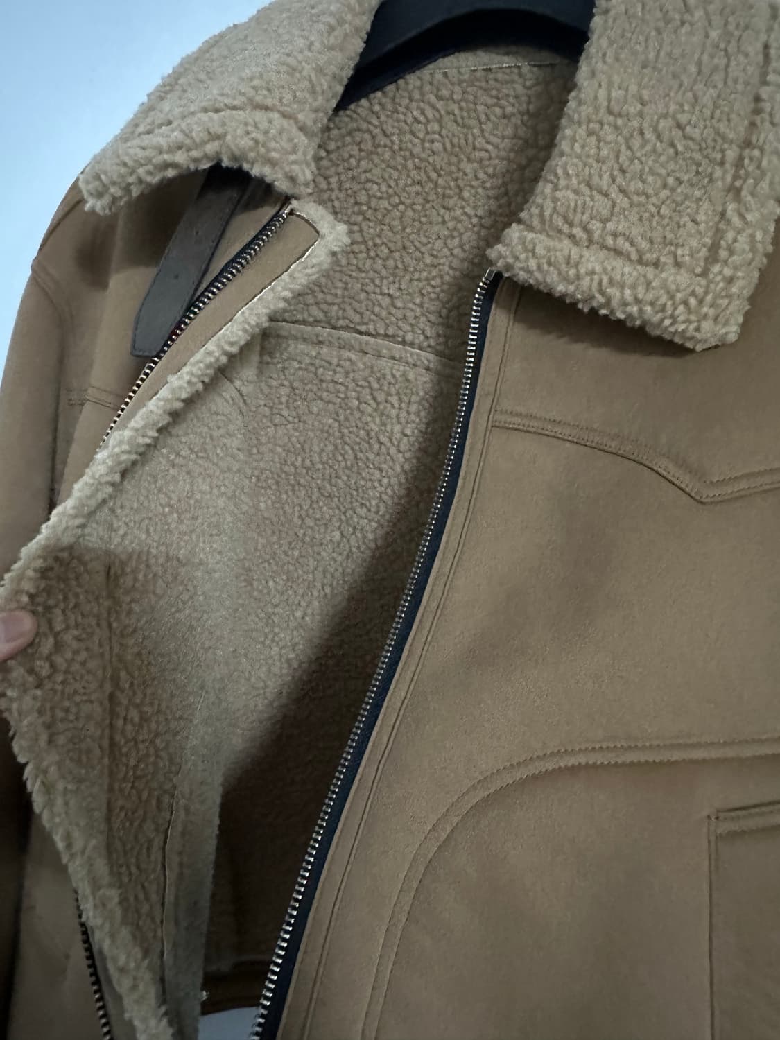 남성 스웨이드 트러커 무스탕  L사이즈 카멜 상품이미지2