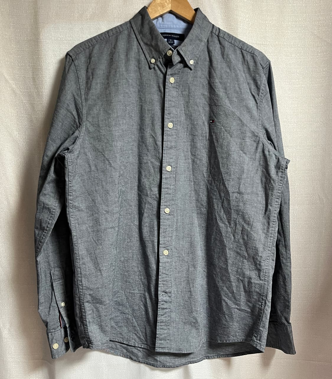 공용 타미힐피거 레귤러핏 그레이 옥스포드 셔츠 M 상품이미지1