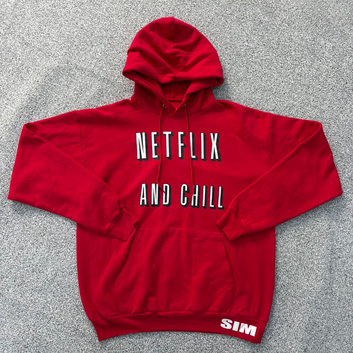 M 넷플릭스 레터링 후드 맨투맨 0304J 상품이미지1