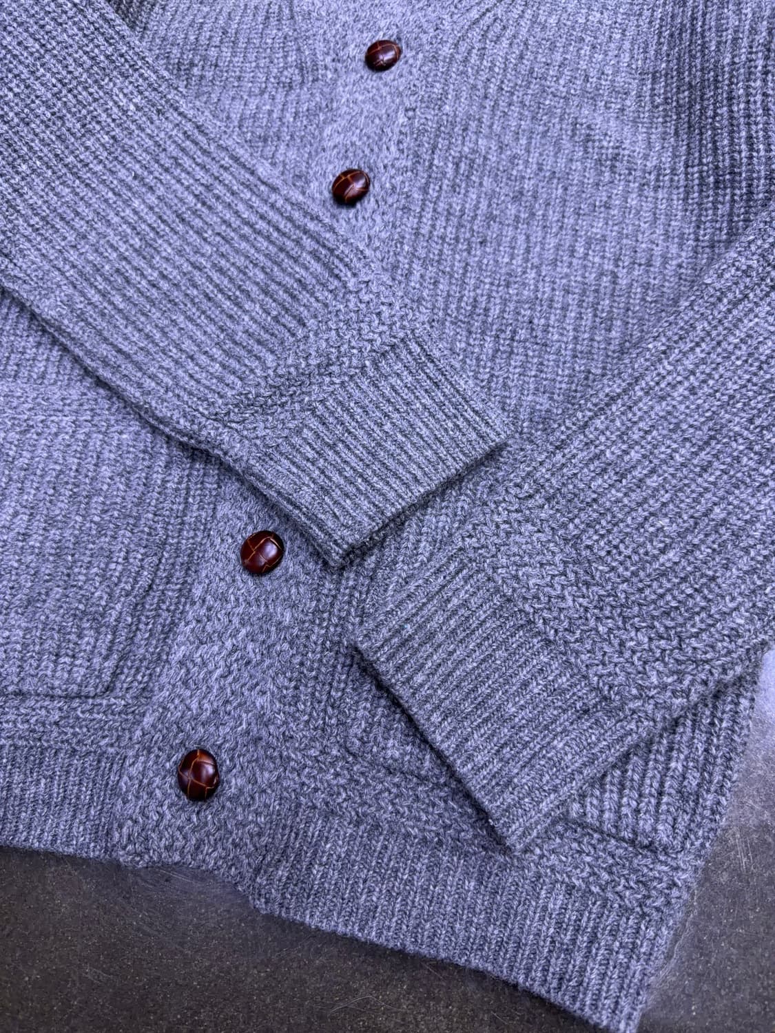 옐로우페이퍼 파슨스 클래식 숄카라 가디건 그레이 M 상품이미지7