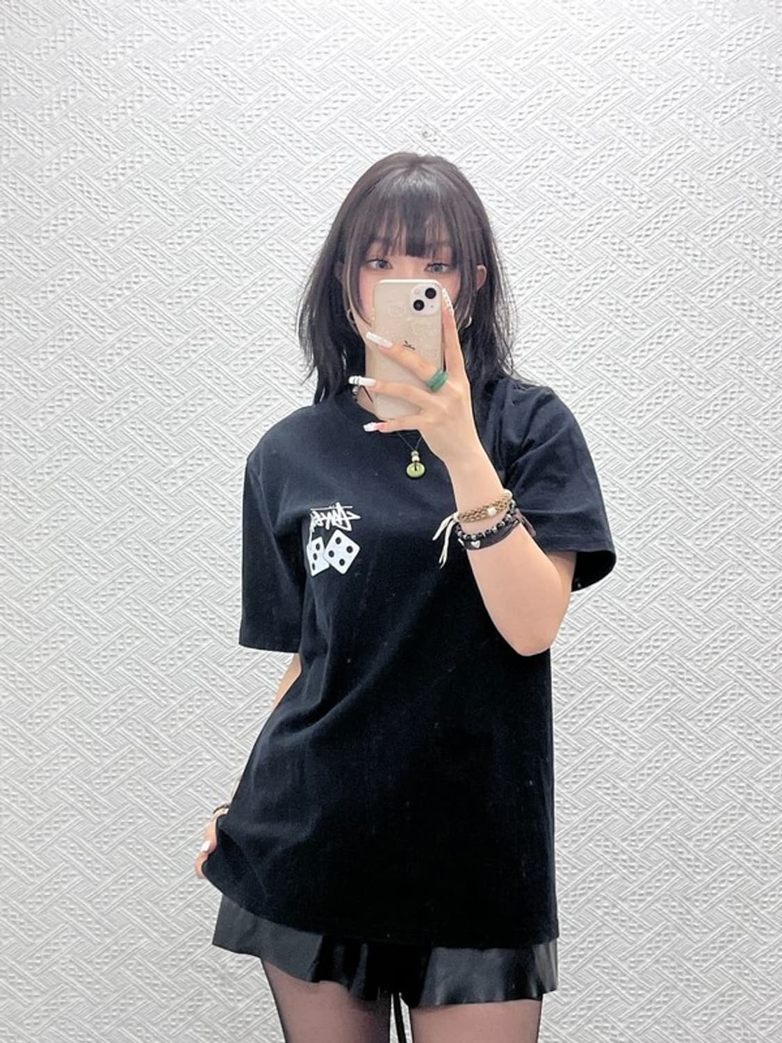 스투시 스트릿 펑크 다이스 피그먼트 다이드 반팔티 M C10970 상품이미지2