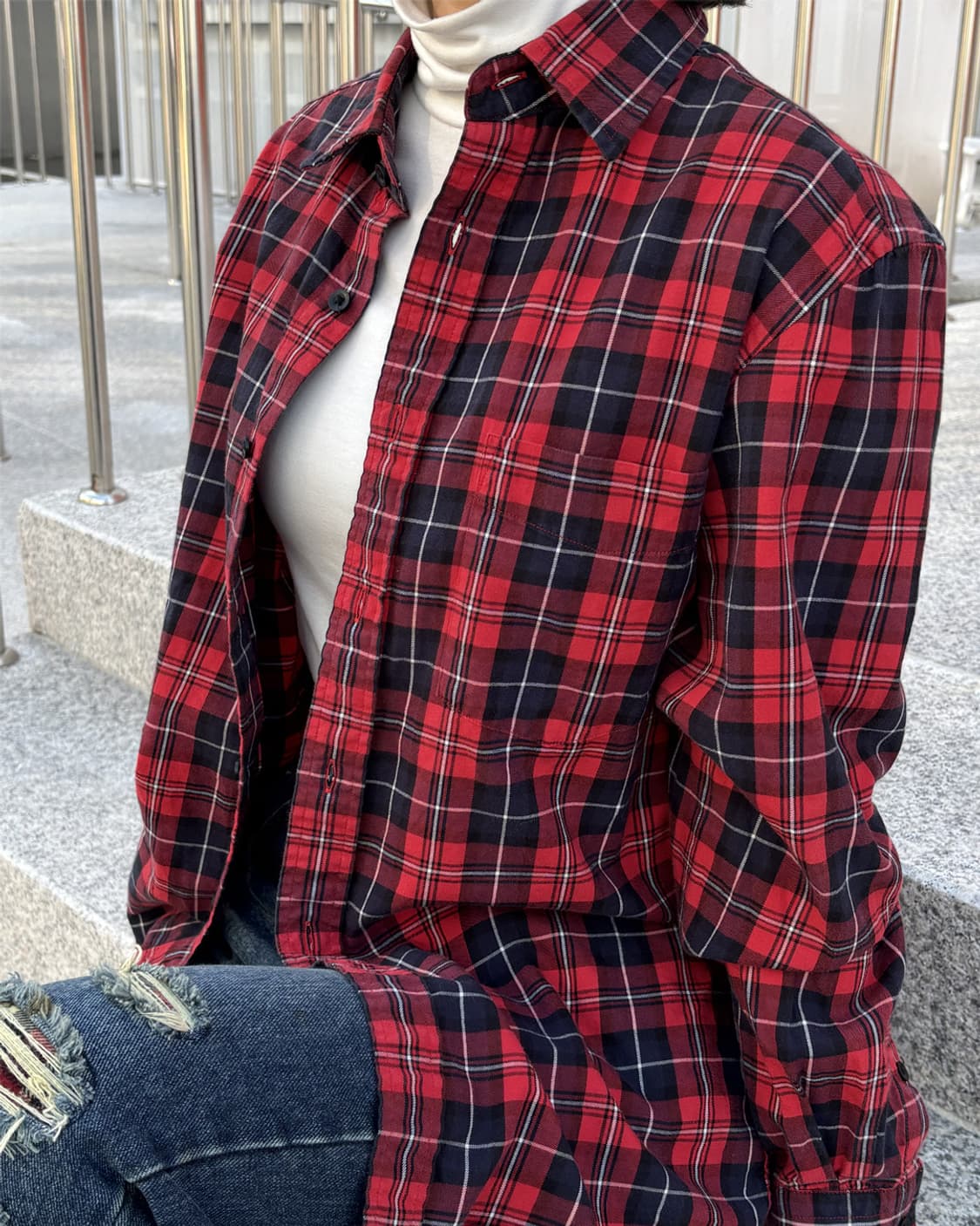 일본빈티지 유니클로 체커셔츠 상품이미지1