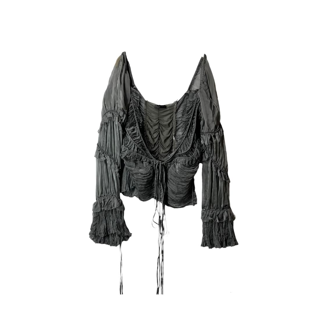 [Donna Karan] 돈나 카란 아카이브 러플드 플리츠 볼레로 상품이미지1
