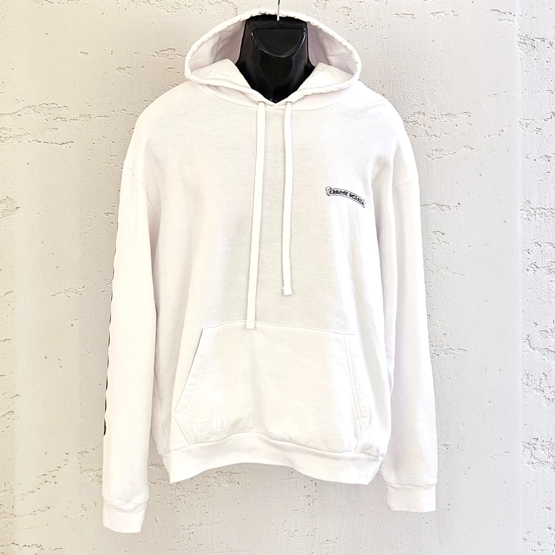 [L] 크롬하츠 헐리우드 크로스 후드 티셔츠 화이트 HRB259246C 상품이미지2