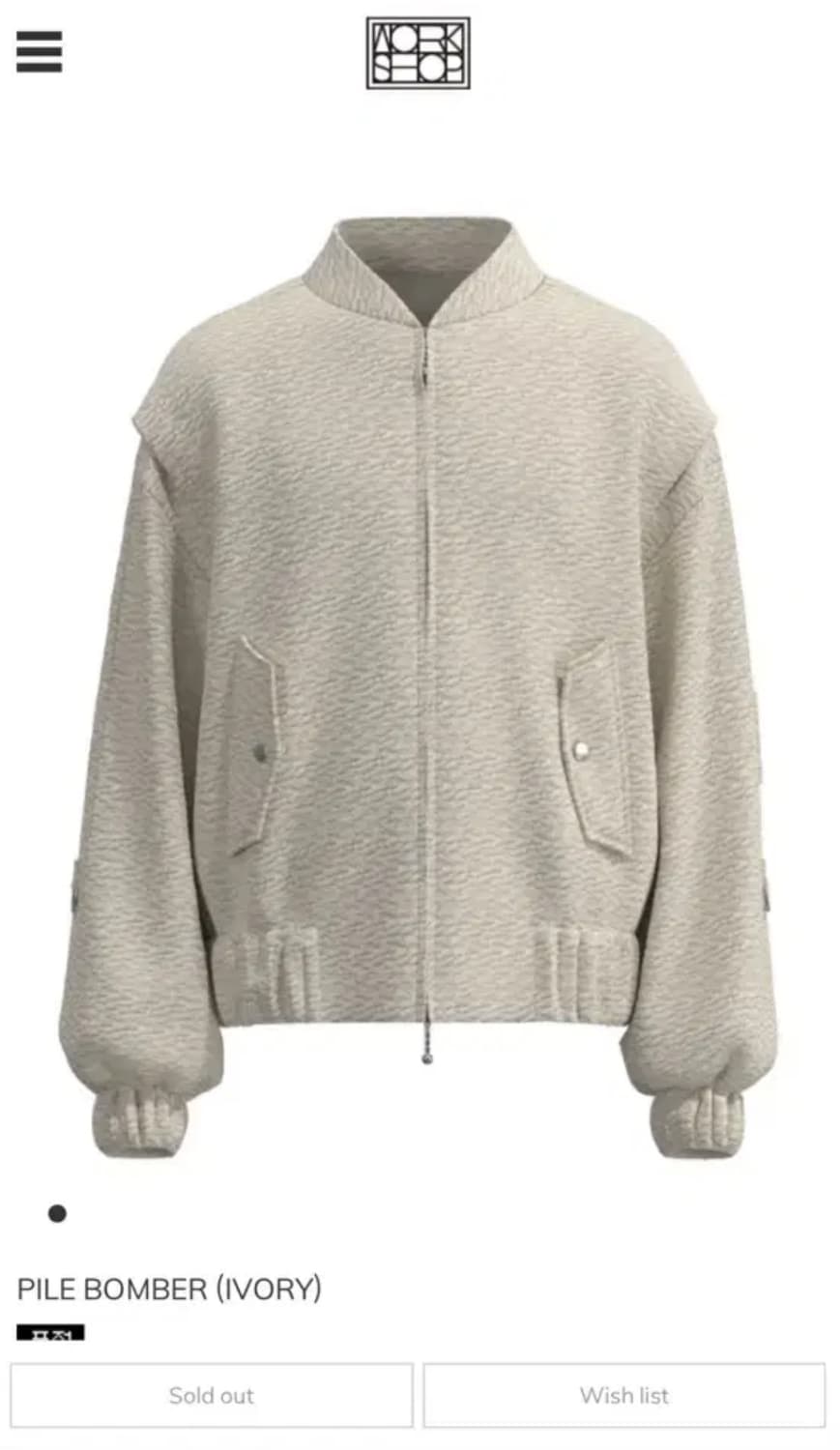 더블유워크샵 봄버 판매합니다 상품이미지1