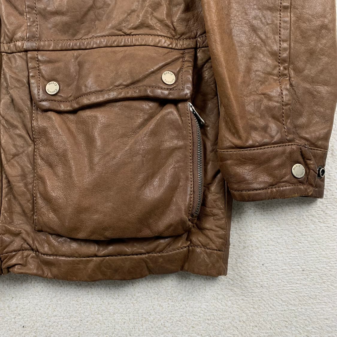 헨리 코튼 양가죽 헌팅 자켓 브라운  상품이미지6