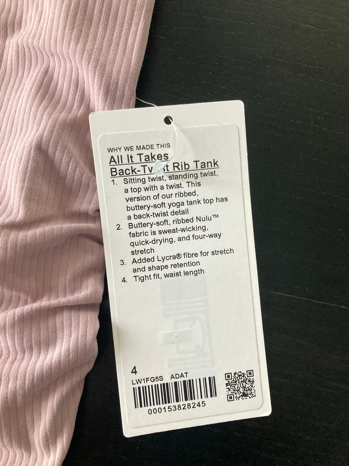 룰루레몬 All It Takes Back-Twist Rib Tank  4 상품이미지2