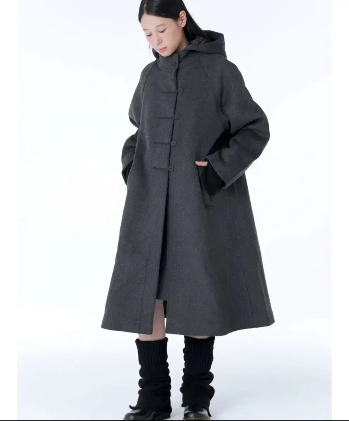 새상품) 미세키서울 후드 롱 더플 코트 상품이미지1