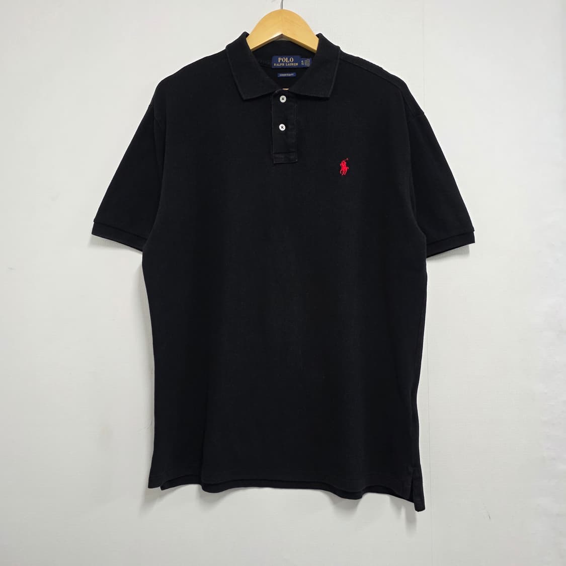 XL 폴로 랄프로렌 블랙 반팔 카라티 커스텀슬림핏 상품이미지1