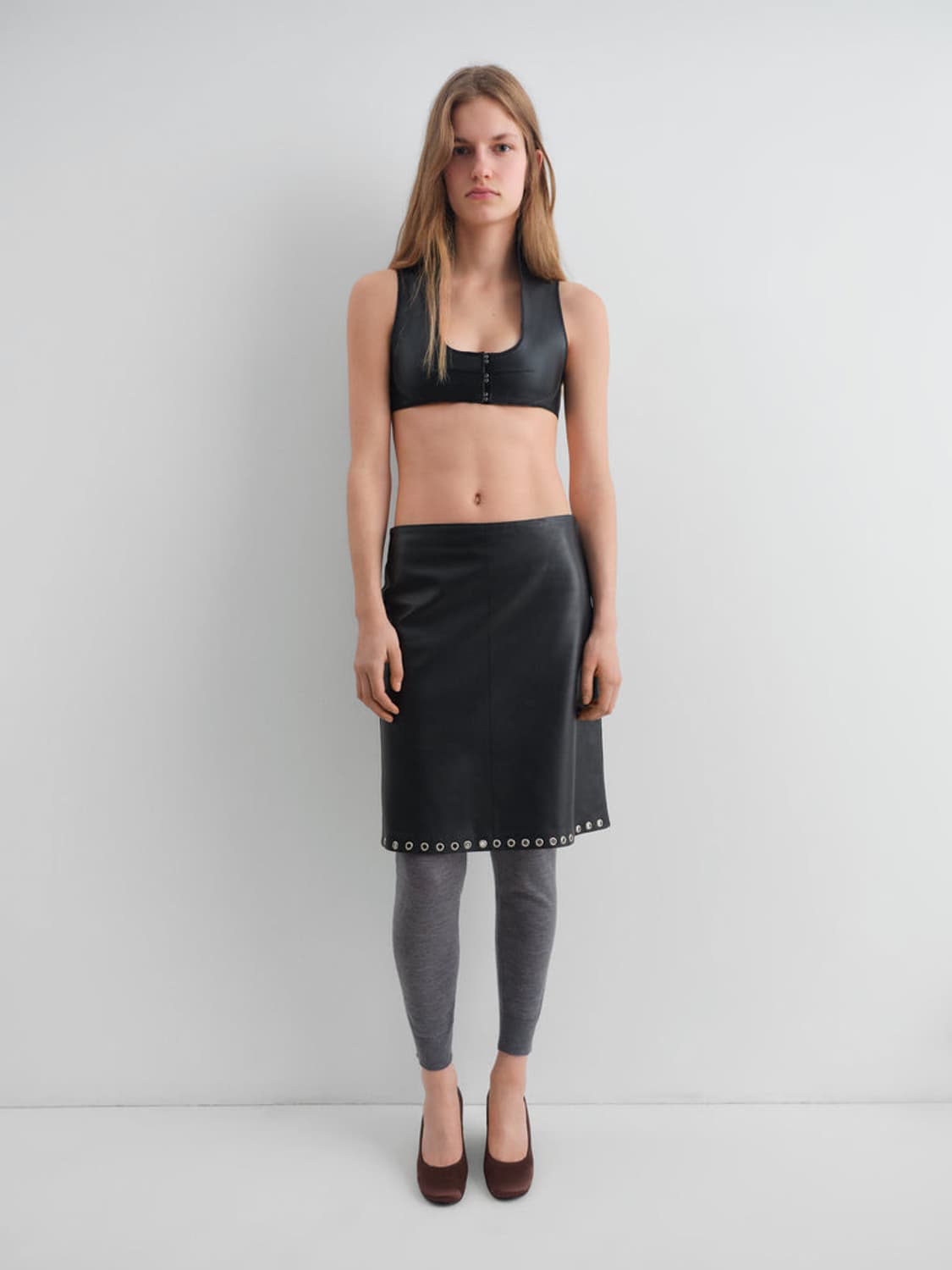 [S,M]기마구아스 Eyelets 아일렛 레더 스커트 상품이미지4