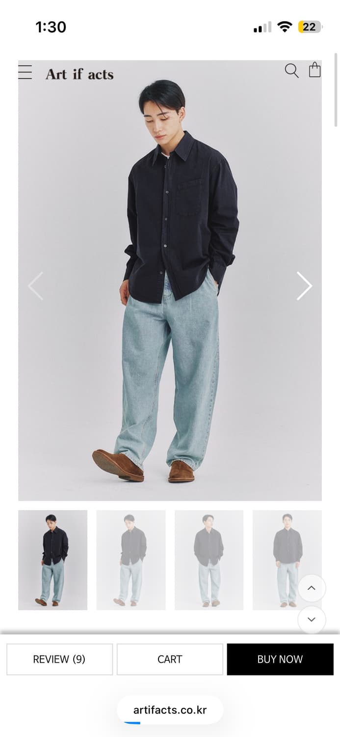 아트이프액츠 원 턱 커브 데님 상품이미지1