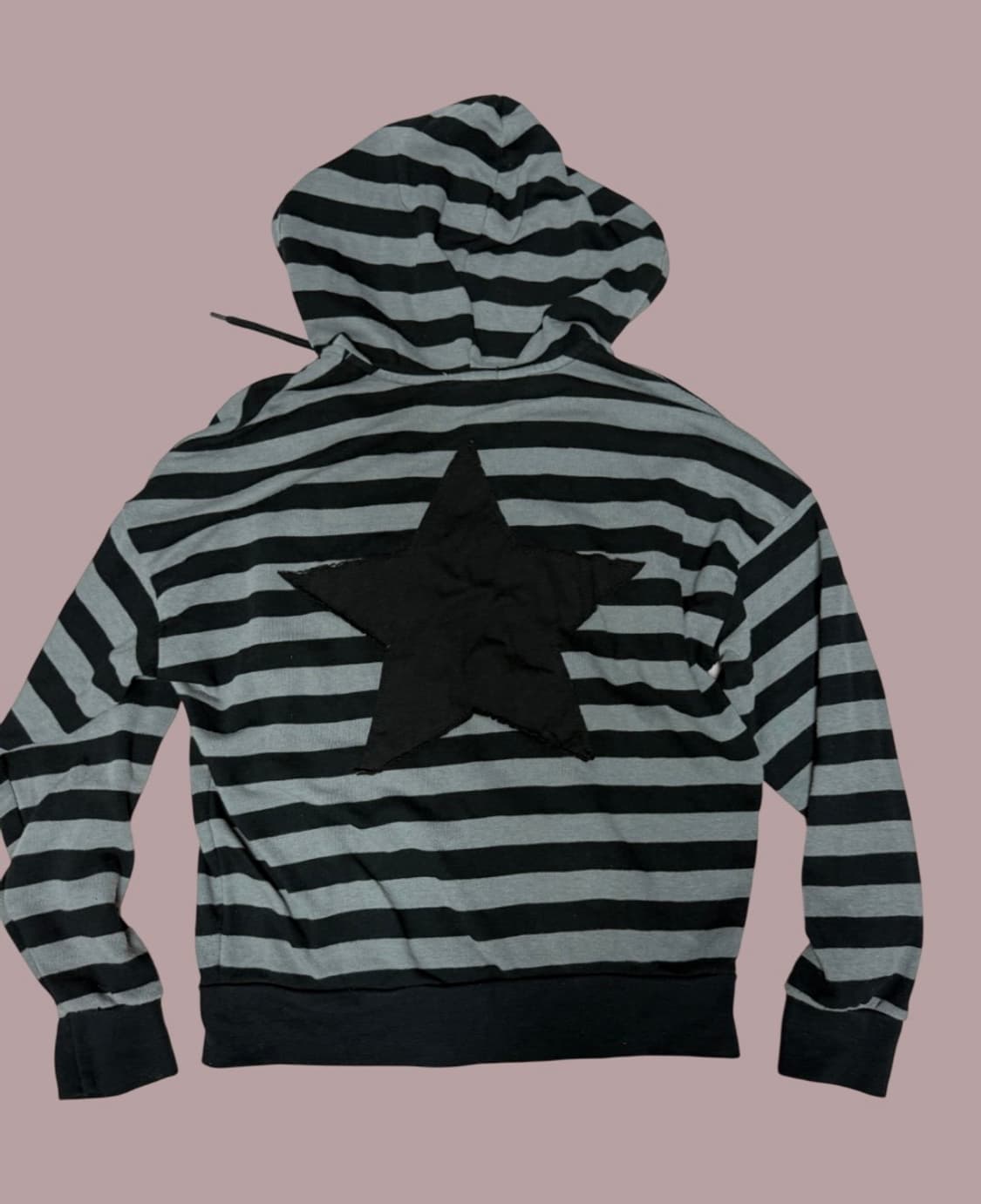 블랙+그레이 스트라이프 후드집업 상품이미지2