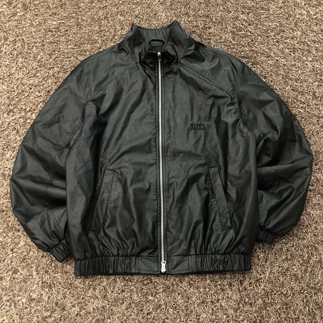 1011갤러리 자수 로고 레더 투웨이 집업 자켓 상품이미지1