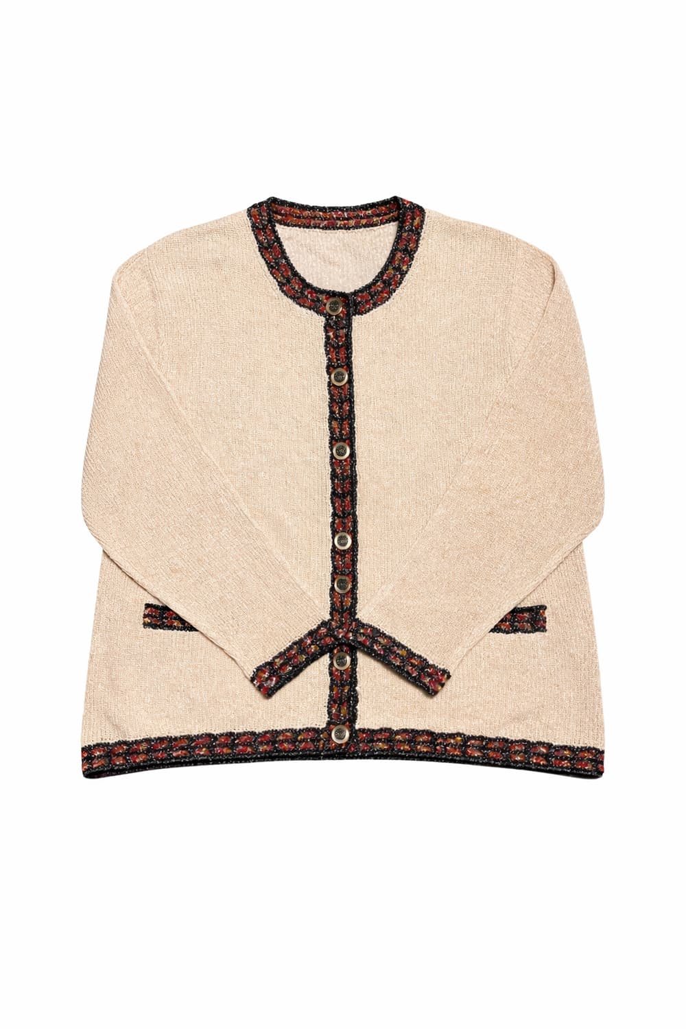 JPN 80s~90s 일본 빈티지 y2k 모리걸 트위드 무드 니트 가디건 상품이미지1