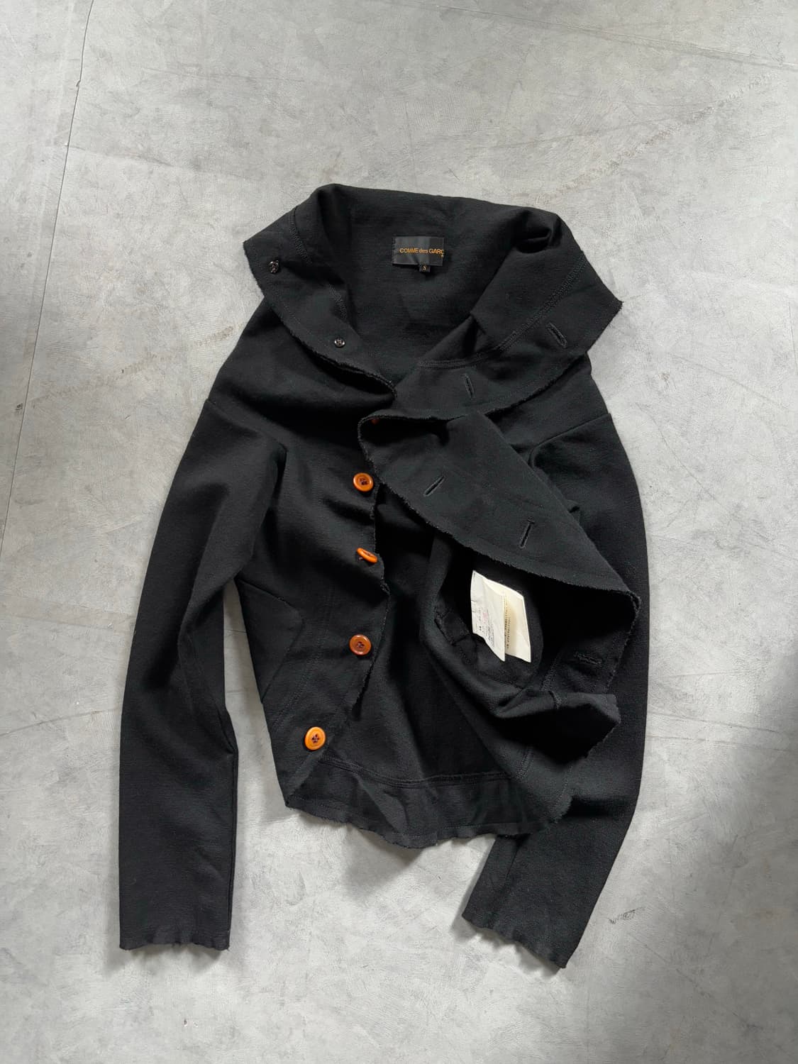 Comme des Garcons 꼼데가르송 블랙 울 카라 가디건 상품이미지4