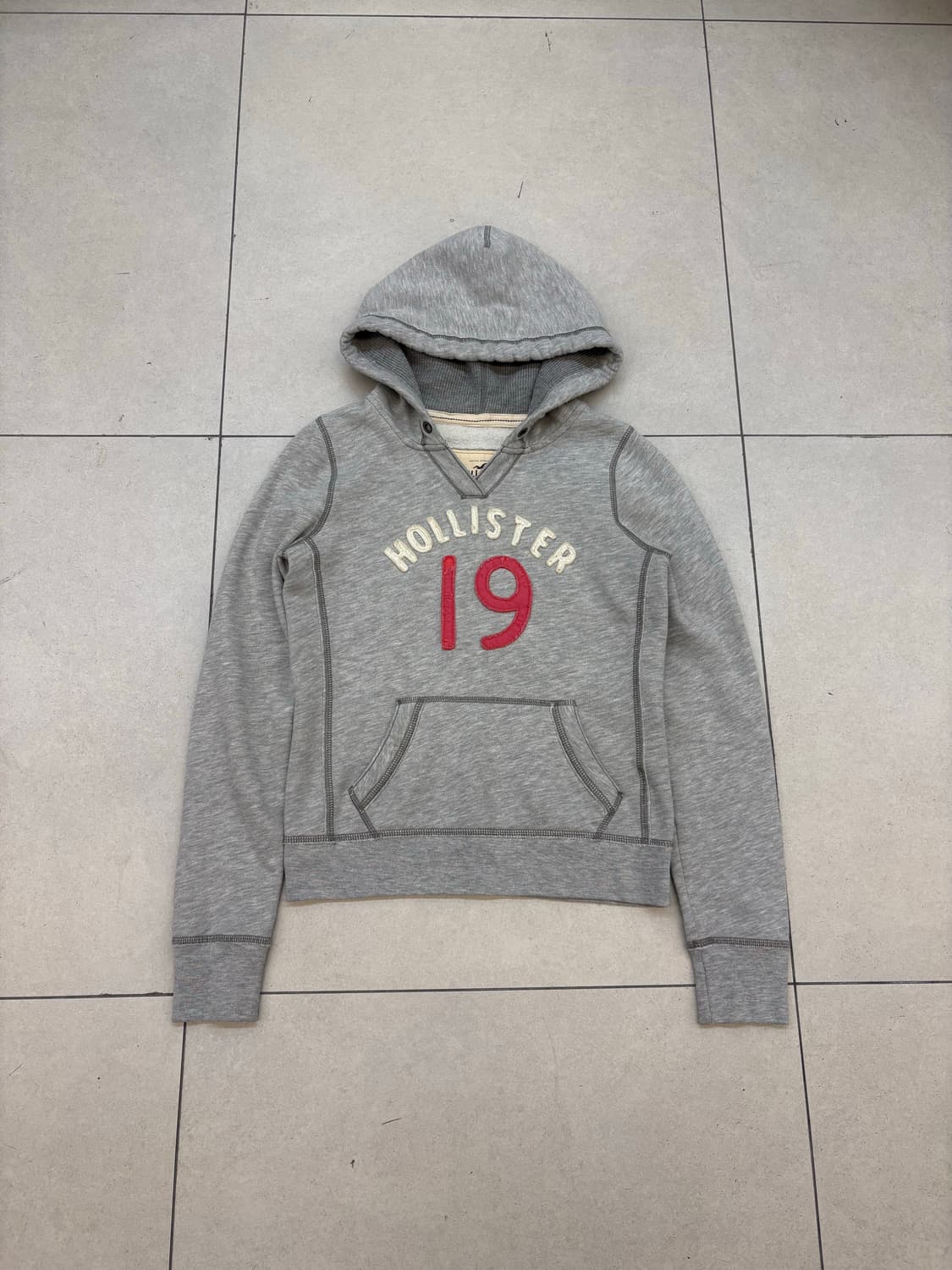 홀리스터 브이넥 그레이 후드티 상품이미지3