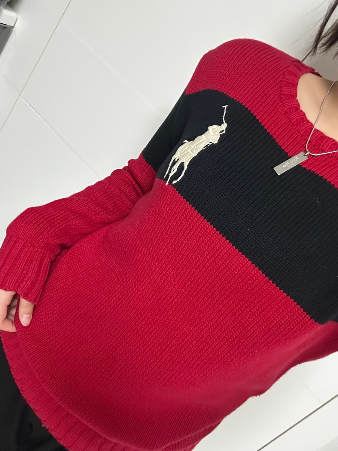 폴로 빅포니 레드 니트 상품이미지2