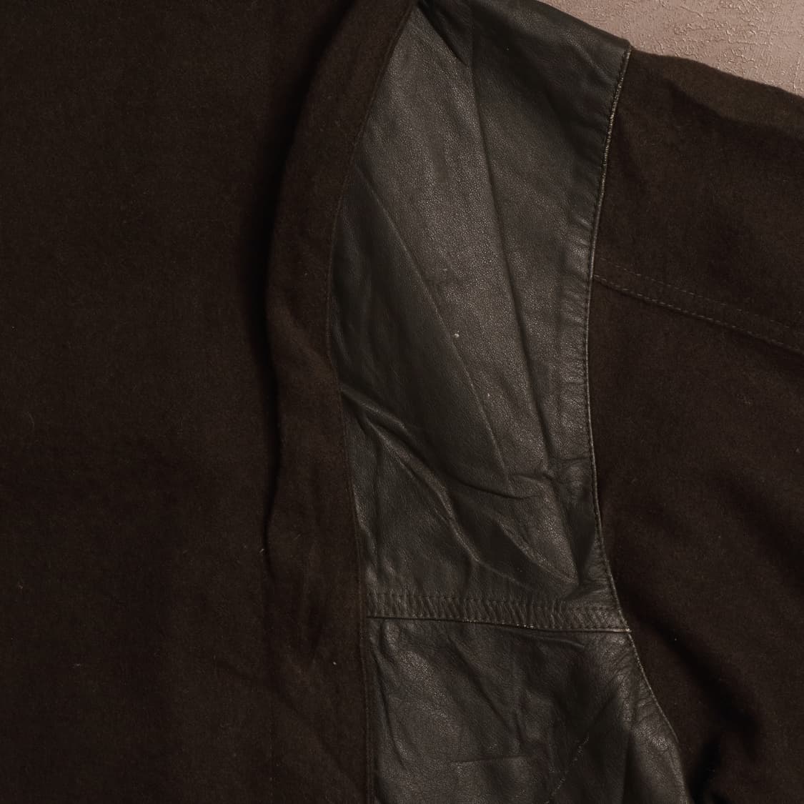 일본빈티지 울 레더 봄버 블루종 자켓 A1497 상품이미지5