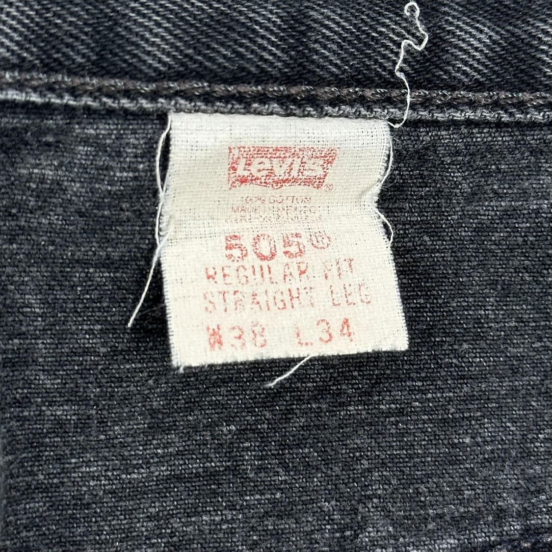38 리바이스 505 클래식 스트레이트 흑청 데님팬츠 빅사이즈 상품이미지8