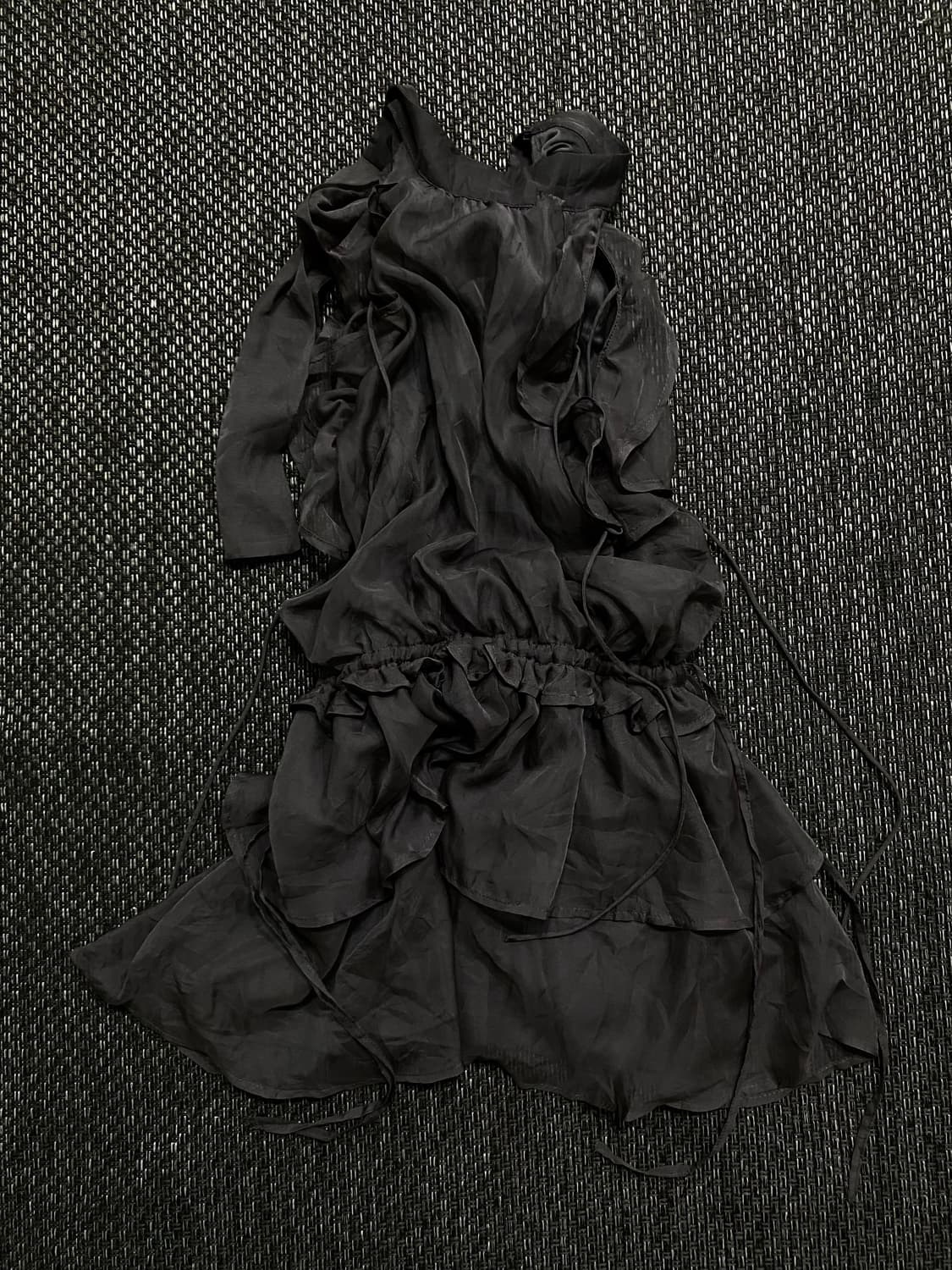 2000s style Frill Detail Grey Top 상품이미지7