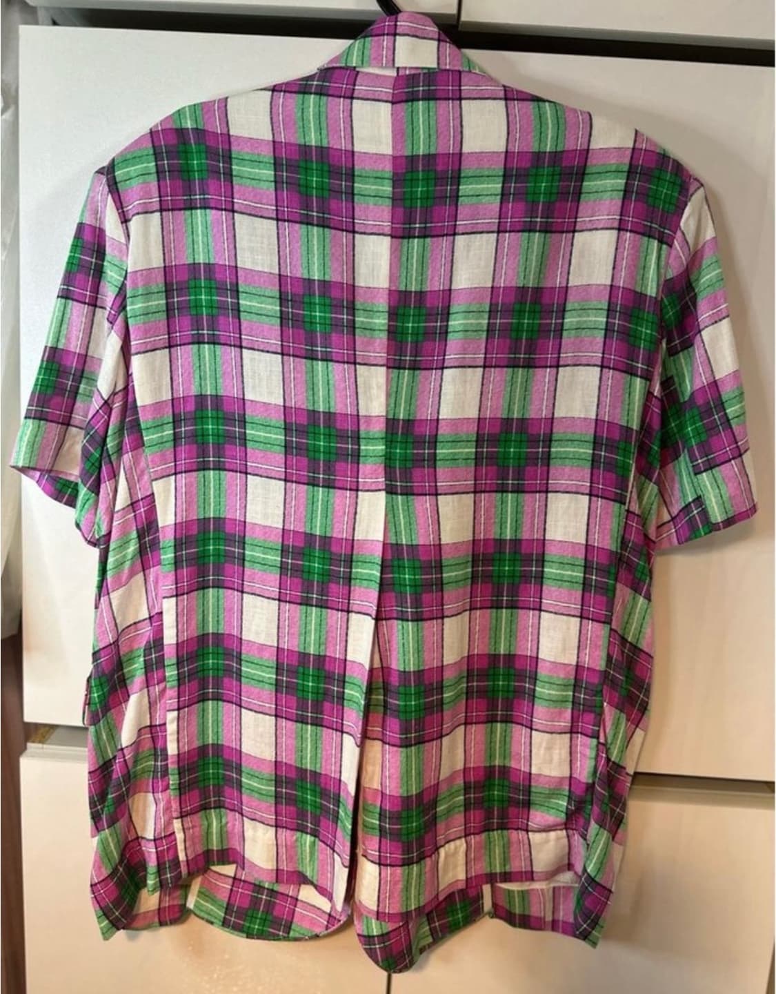 체크 반팔 오버핏린넨자켓 상품이미지5