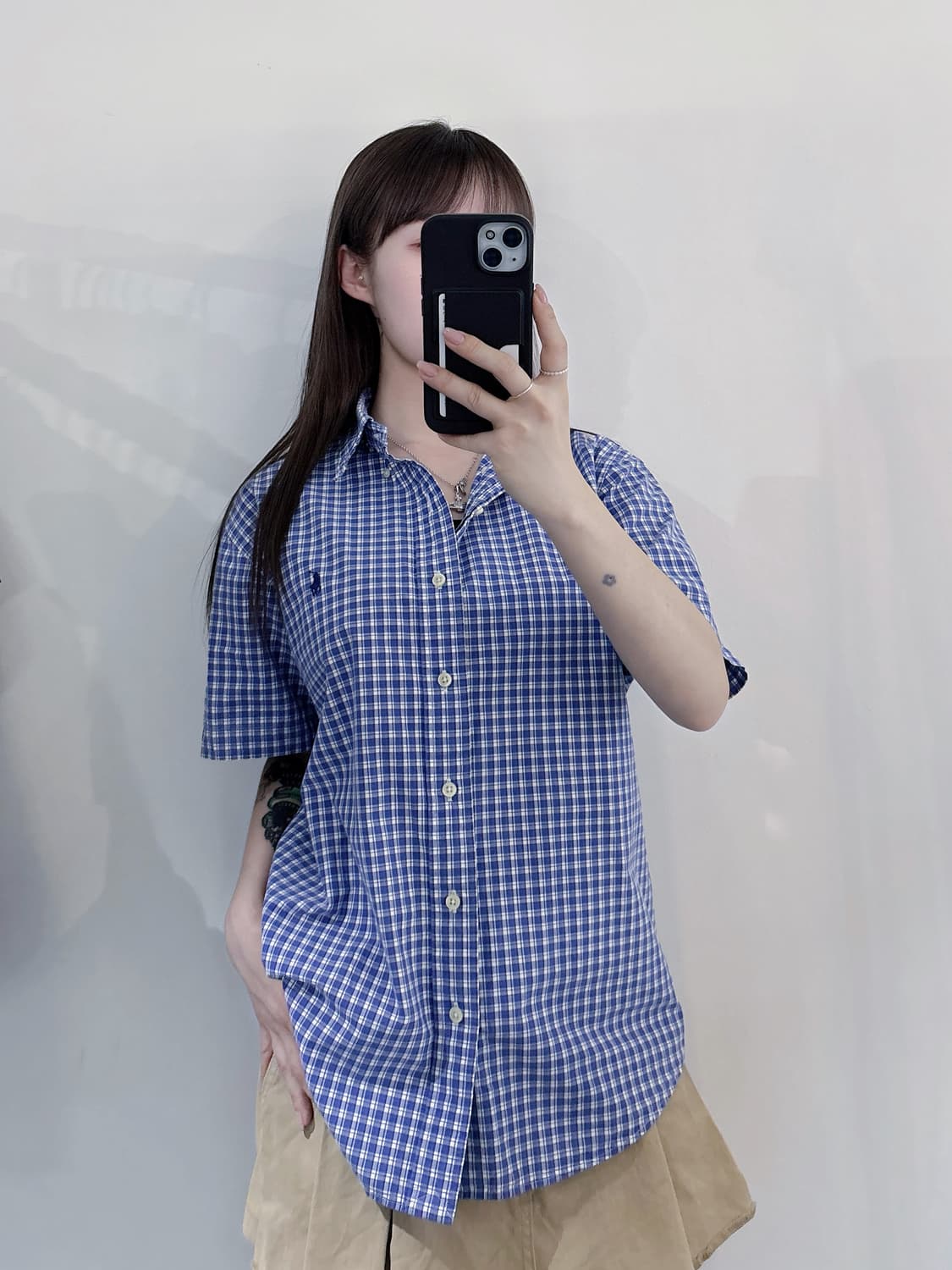 폴로랄프로렌 블루포니 체크 반팔 셔츠 상품이미지1