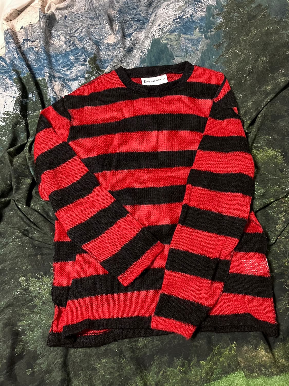 킹아카이브 Mohair Striped Knit (Red) (1) 상품이미지1