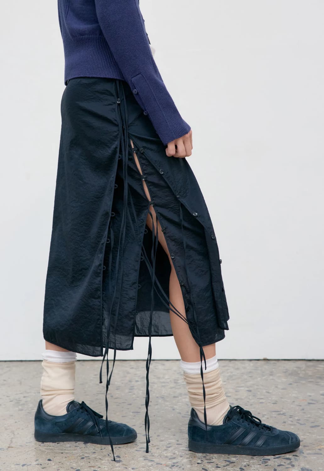 로우클래식 see through button skirt (beige) s 상품이미지2