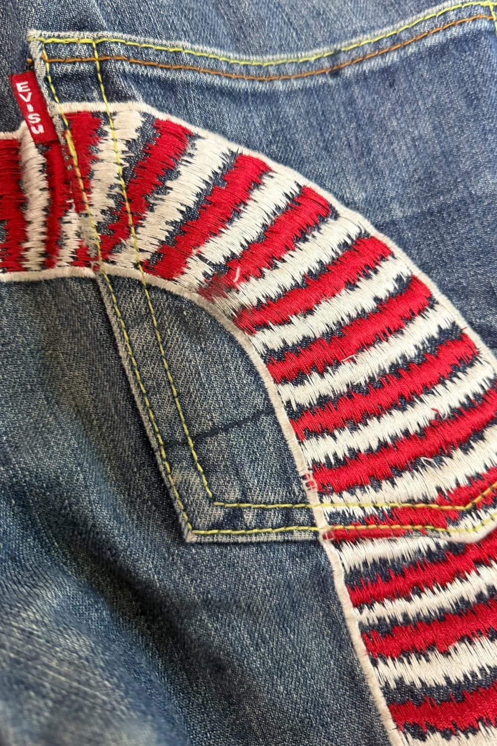 에비수 재팬 자수 백로고 데님 팬츠 상품이미지8