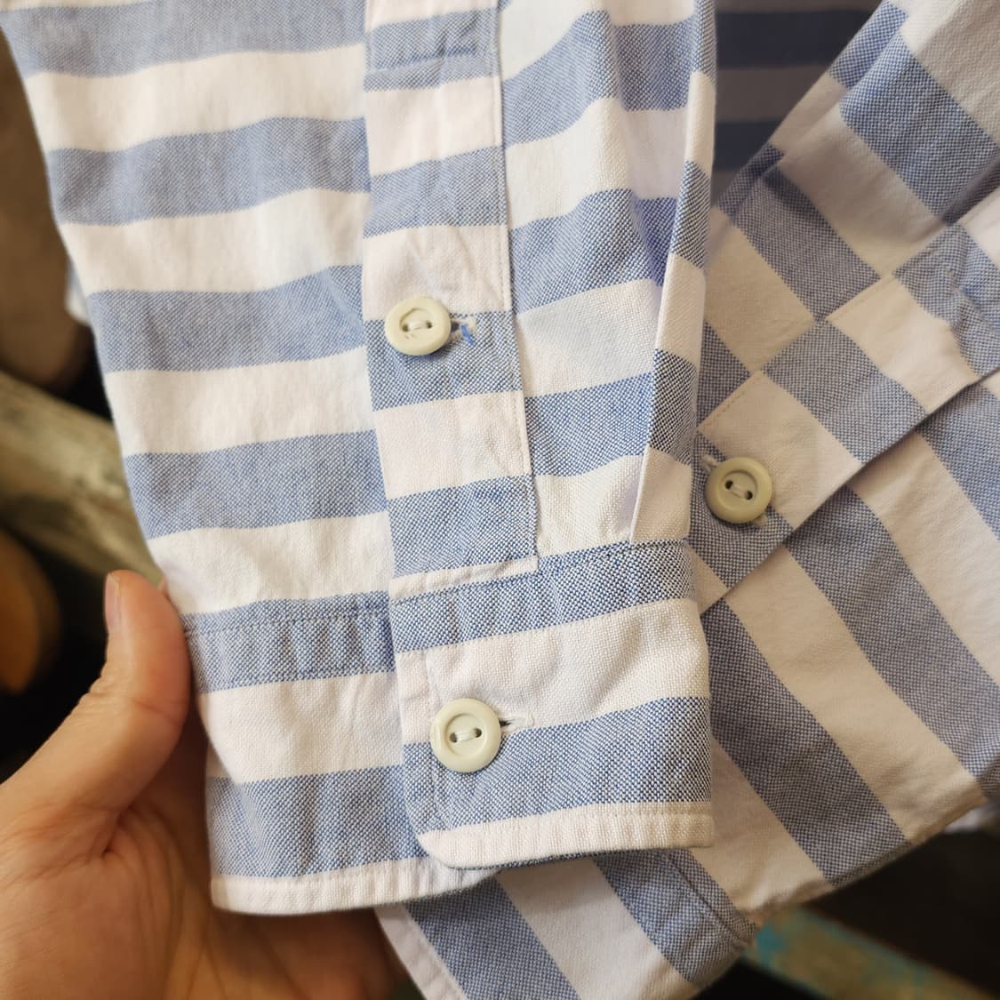 90s 폴로 럭비티 카라티 프리즈너 옥스포드 셔츠 usa 메이드 xl 상품이미지7