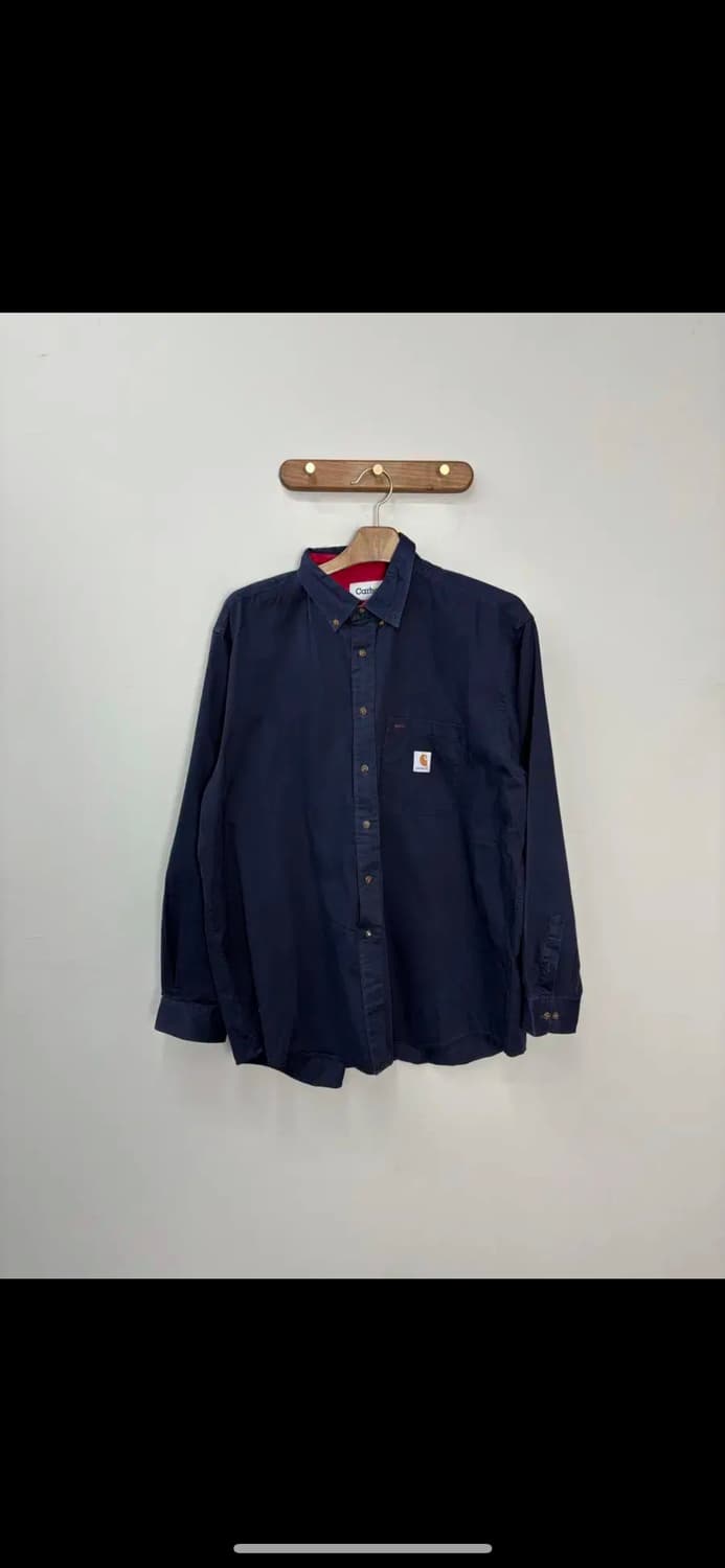 칼하트로고 네이비 워크셔츠 H1157 상품이미지2