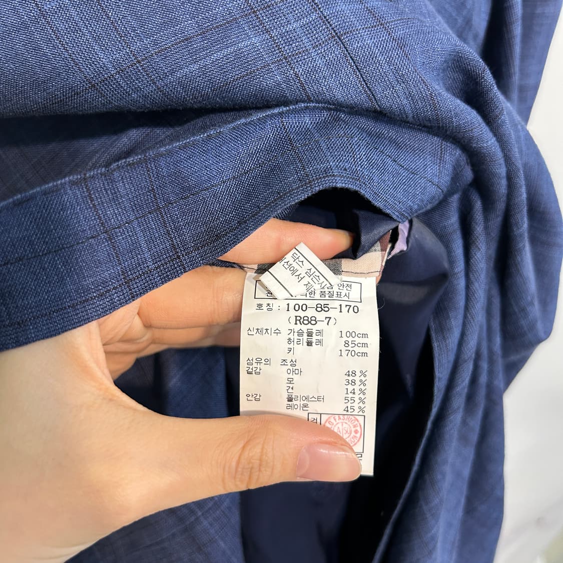 닥스 남성 체크 블레이저 자켓 100 상품이미지4