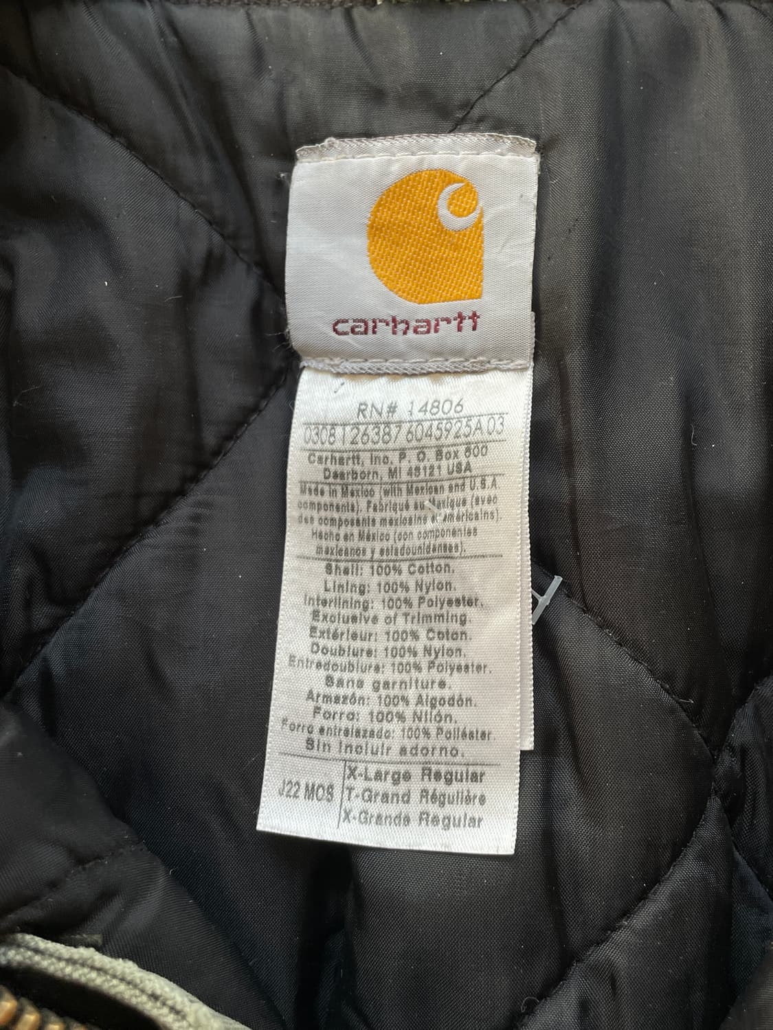 칼하트 J22 mos 모스 그린 디트로이트 아크틱 자켓 빈티지 상품이미지4