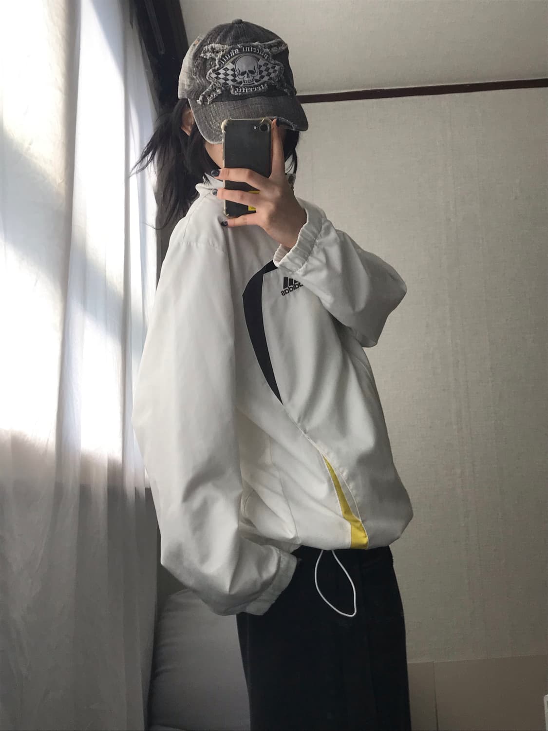 아디다스 화이트 윈드브레이커 상품이미지2