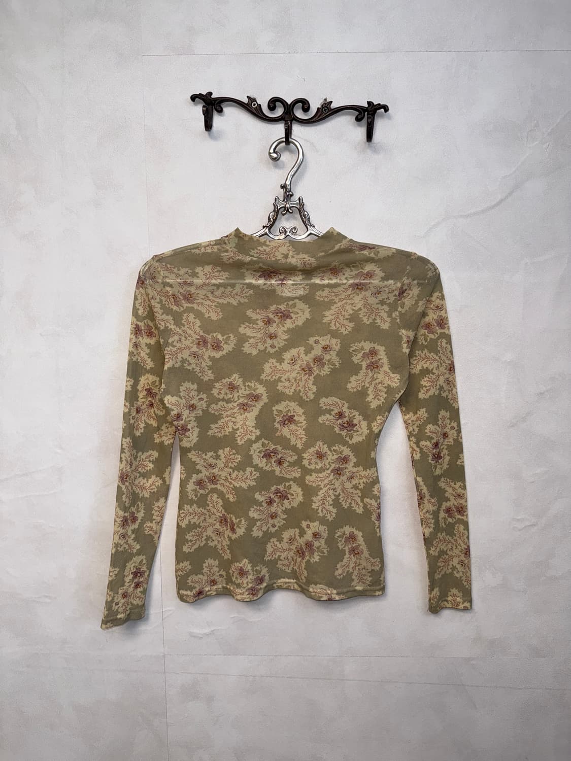 Rectangle blanc cream floral mesh blouse 상품이미지5