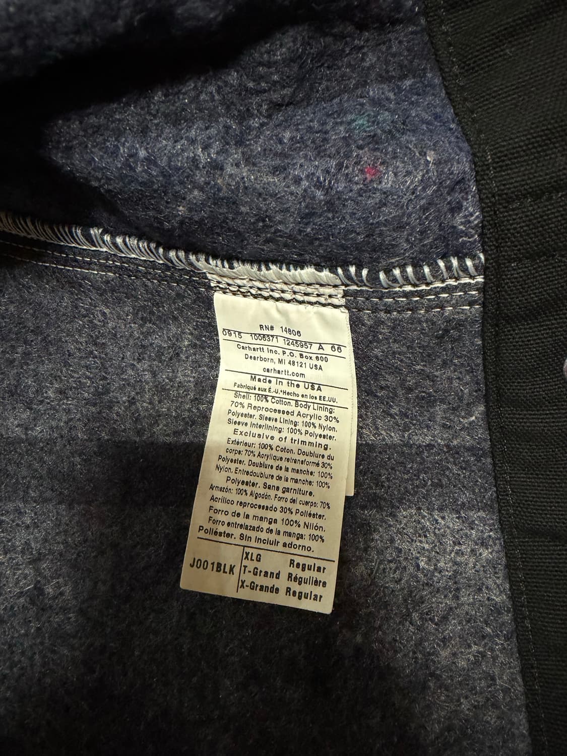 [새제품] XL 칼하트 디트로이트 자켓 J001 블랙 BLK 엑스라지 상품이미지7