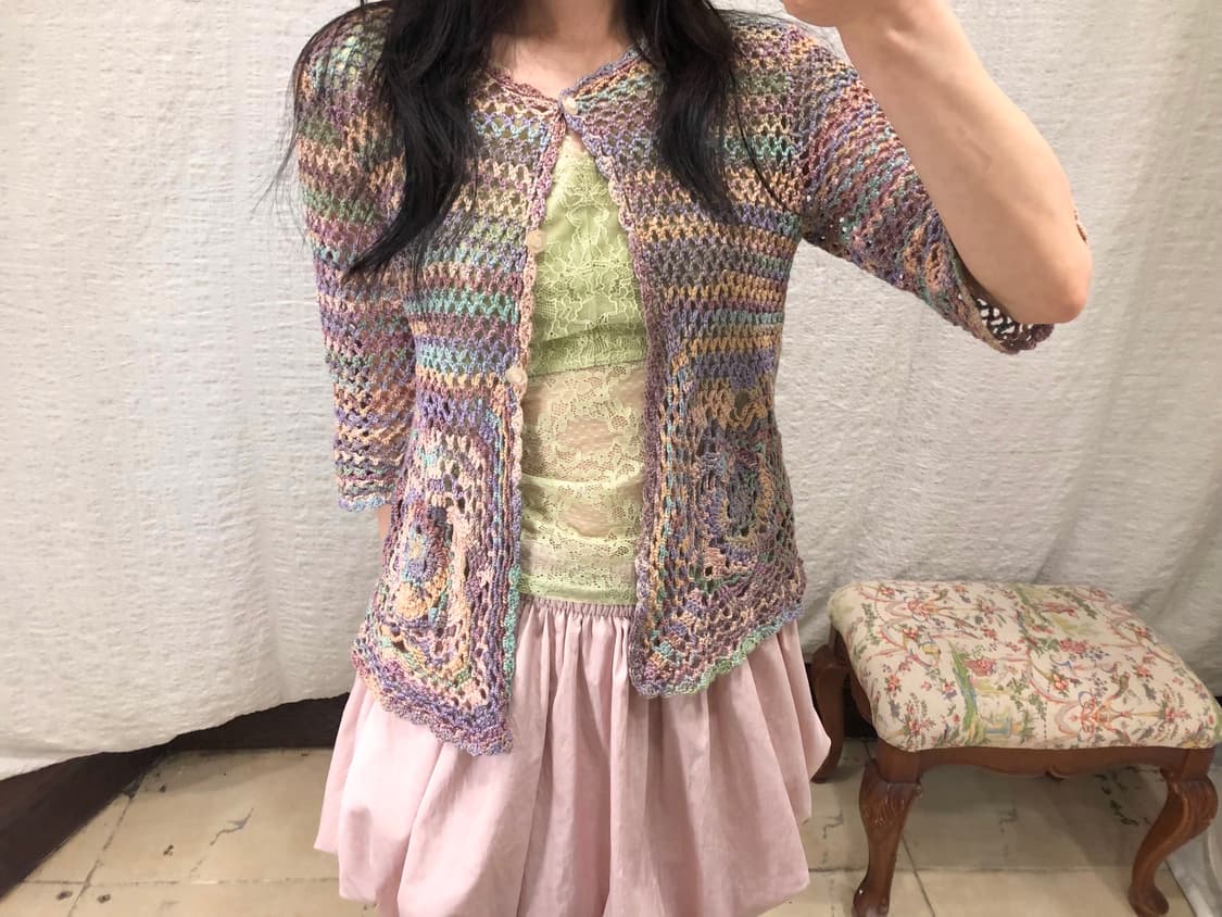 Flower point crochet cardigan 상품이미지1