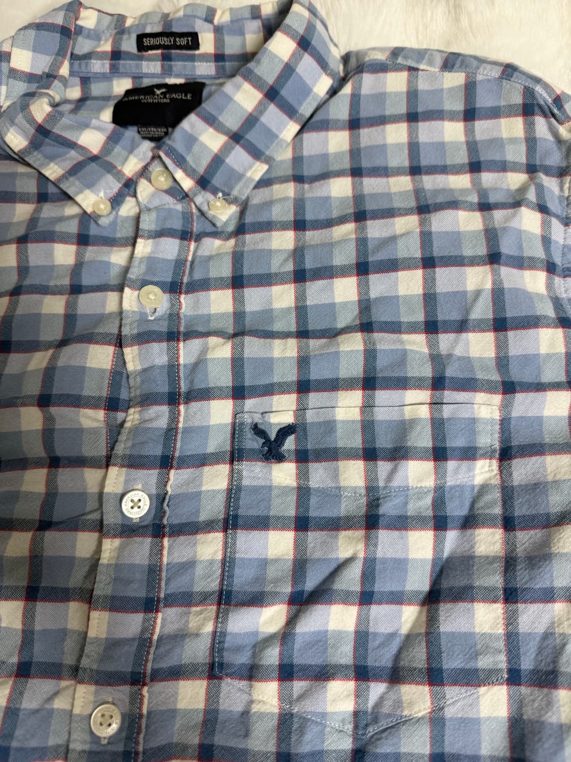 [XXL] 아메리칸 이글 체크 셔츠 블루 상품이미지2
