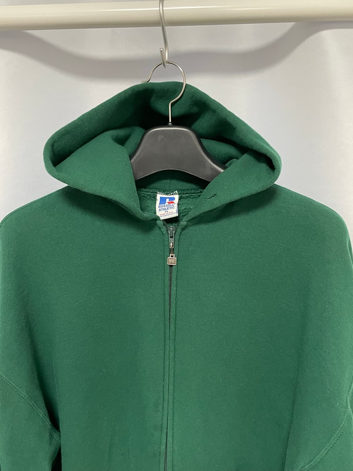 (XL) 90s 러셀 애슬래틱 50/50 후드 집업 그린 상품이미지2