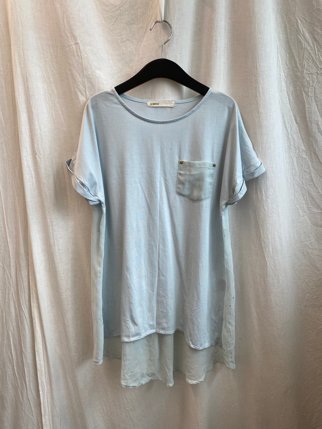 AS KNOW AS 백시스루 반팔티셔츠(M-L) 상품이미지1