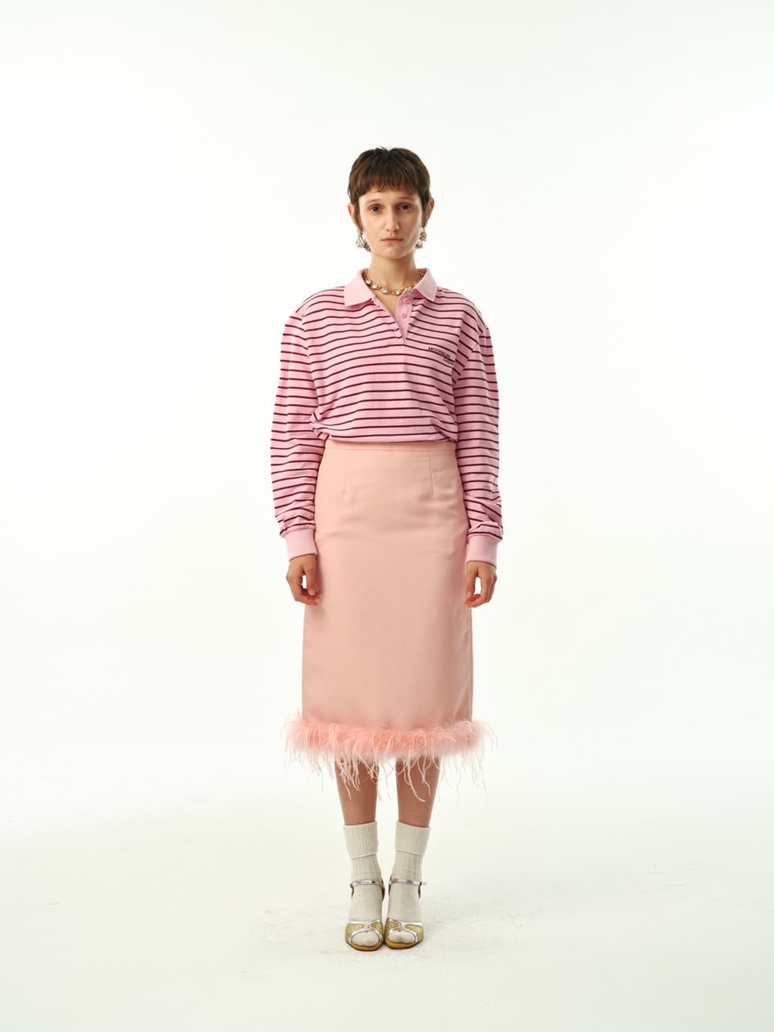 문선 Ostritch hair skirt flamingo M사이즈 상품이미지3