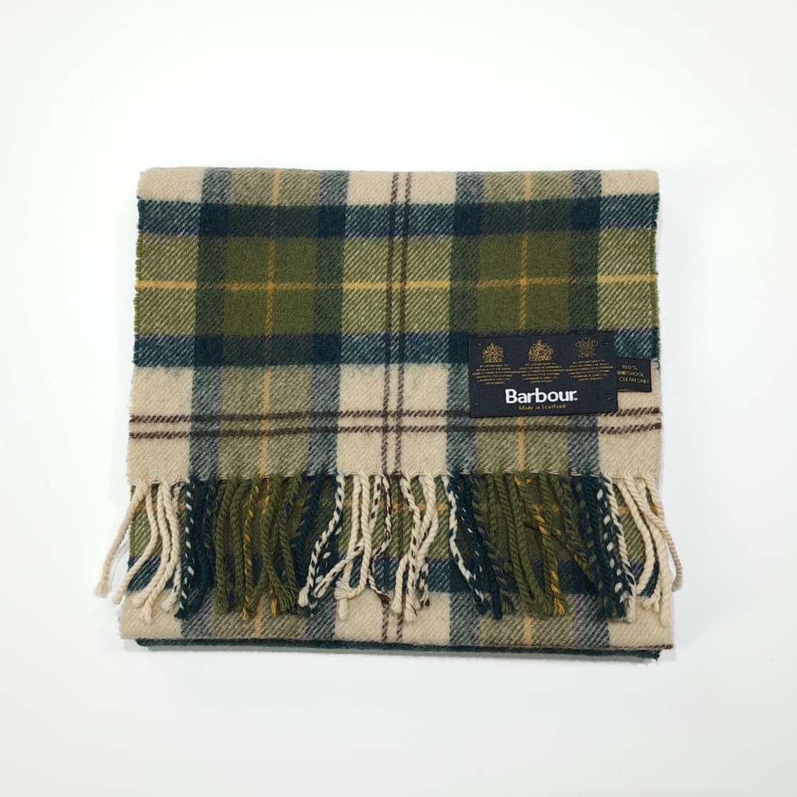 MX392 바버 스코틀랜드판 램스울 3로얄워런트 올리브 머플러 목도리 상품이미지6