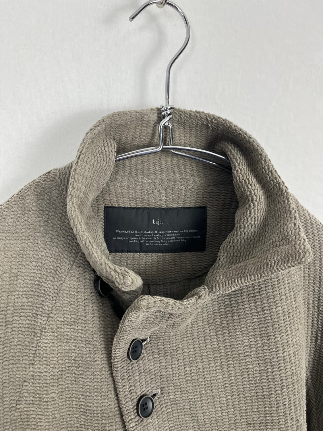 Bajra 비대칭 와이어 카라 와플 코튼 자켓 상품이미지6