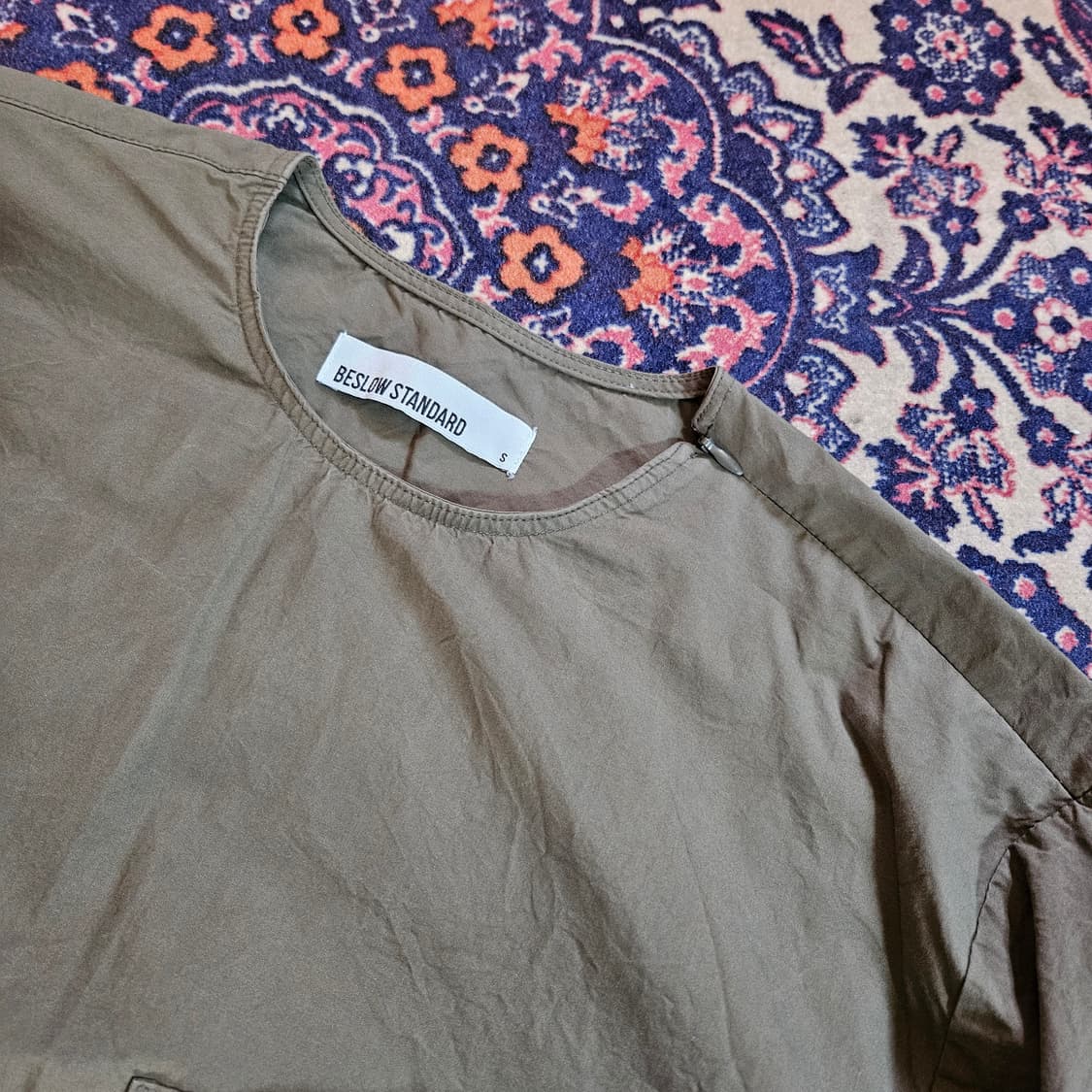 비슬로우 20ss 카키 스트링 빅포켓 바스락 루즈핏 반팔 상품이미지6