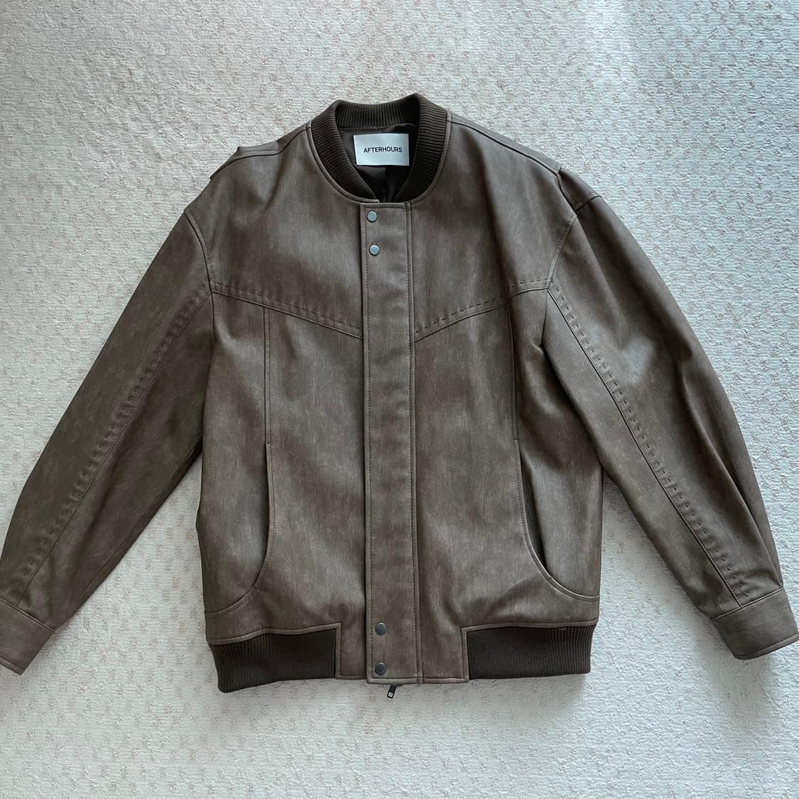 브라운 레더 자켓 상품이미지1